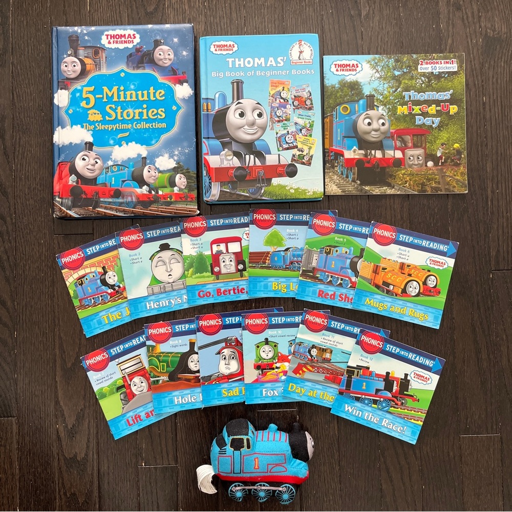 Bundle of Thomas and Friends Books with Thomas Engine Plush